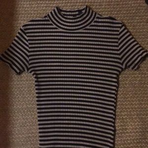 Striped Turtle Neck Top